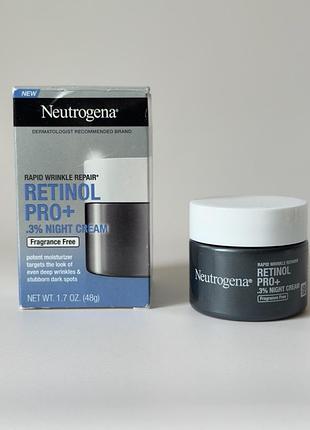 ❗️уцінка. neutrogena — rapid wrinkle repair retinol pro+ 0.3% night cream — нічний крем із 0,3% ретинолу