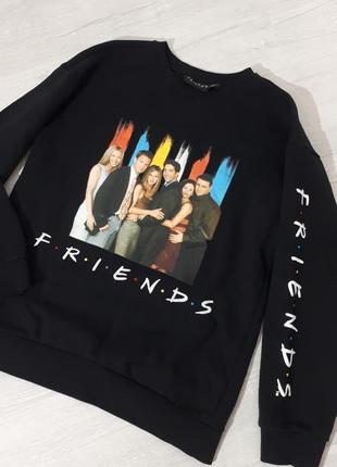 Свитшот friends/свитшот с принтом friends/черный свитшот/женская кофта толстовка