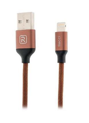 Lightning кабель fabrics rcl-m100, 1m brown recci cc300162 1547808