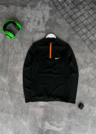 Мужской спортивный рашгард nike на змейке черный кофта найк для спорта xl (b)
