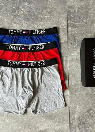 Мужские трусы tommy hilfiger 3шт набор нижнего белья томми хилфигер (b) xl