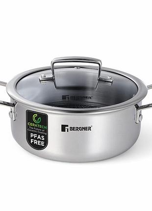 Каструля з кришкою bergner steelblue bg-33221-bl 20 см срібляста 5135275