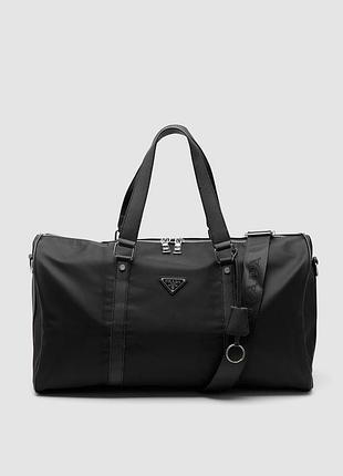 💎 prada re-nylon and brushed leather duffel bag 46 х 24 х 19 см