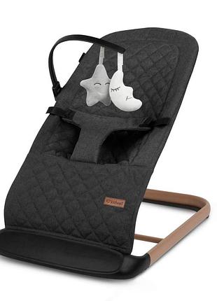 Крісло-гойдалка дитяча для новонародженого kidwell laro black/wooden / шезлонг гойдалка для дітей з іграшками 4776960