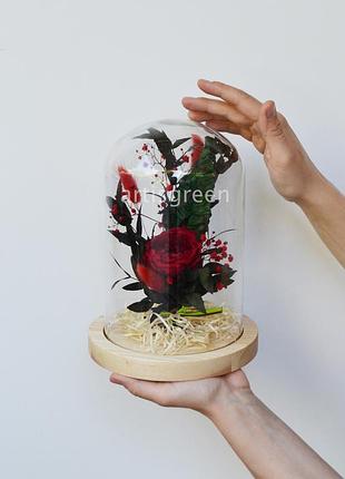 Неувядающая красная роза в колбе «red bouquet», g22