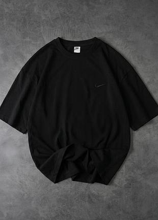 Чоловіча футболка оверсайз nike чорна бавовняна (b)