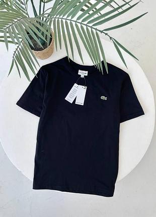 Чоловіча футболка lacoste чорна на літо (b)