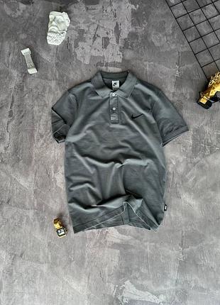 Мужская футболка поло nike серая летняя тенниска найк спортивная на лето l (b)