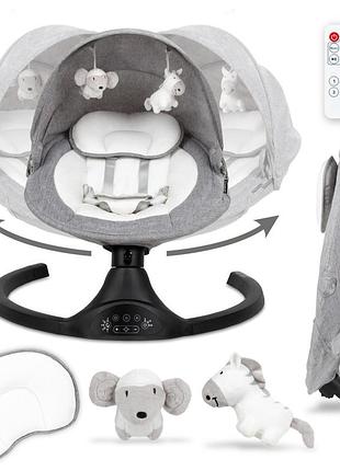 Шезлонг-качели 2в1 kidwell luxi dark melange/black 5207908