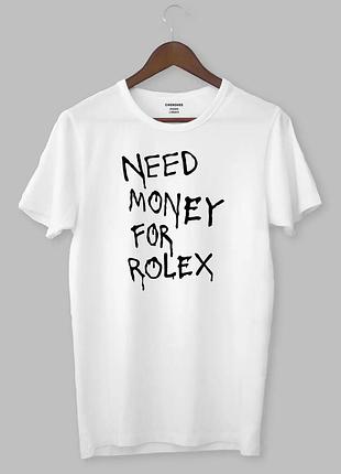 Футболка - "need money for rolex". xxl, черный