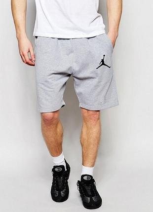 Шорты jordan ( джордан ) серые значёк чёрный