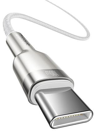Кабель baseus cafule series metal data cable type-c to type-c 2m 100 w білий 3