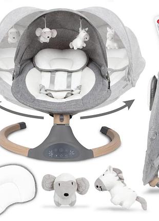 Шезлонг-качели 2в1 kidwell luxi dark melange/wooden 5207907