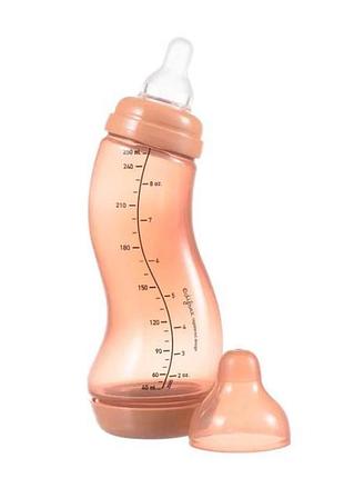 Антиколиковая бутылочка difrax s-bottle natural trend с силиконовой соской 250 мл оранжевый (706t peachy) 5249351