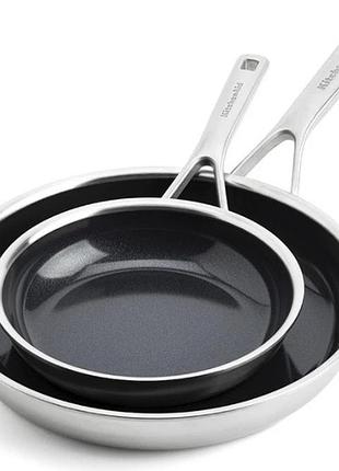Набор сковородок kitchenaid mss сс006065-001 2 предмета серебристый 4759050