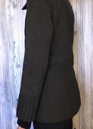 Суконное женское пальто р. 44 полупальто темно серое foulie collection3 фото
