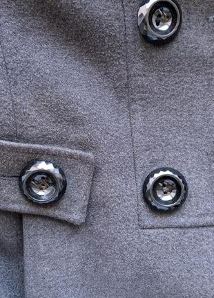 Суконное женское пальто р. 44 полупальто темно серое foulie collection8 фото