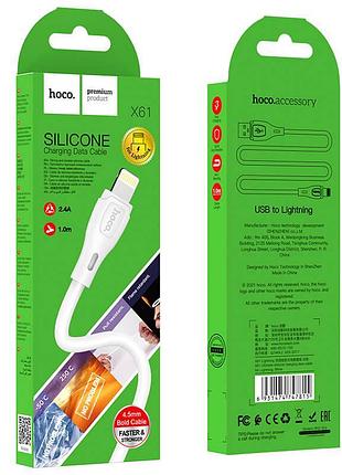 Кабель hoco lightning ultimate silicone charging data cable x61 |1m, 2.4a| 4827708 9