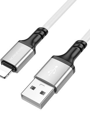 Кабель borofone bx83 ip famous silicone charging data cable білий