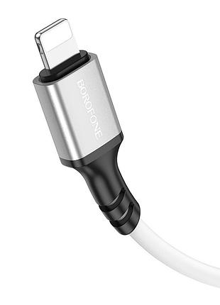 Кабель borofone bx83 ip famous silicone charging data cable білий 3