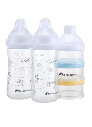 Набор бутылочек для кормления bebe confort emotion physio с диспенсером urban garden 270 мл белый (3102209180) 5249136