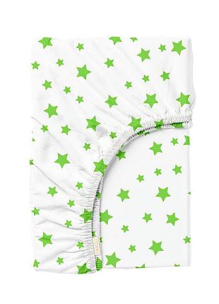 Простирадло на резинці для коляски та люльки 40x80 green stars 5133393