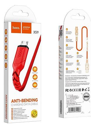 Кабель hoco micro usb victory charging data cable x59 |1m, 2.4a| 5035673 2