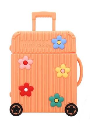 Чохол для airpods 2/1 series - suitcase (валіза), силіконовий, помаранчевий 5075935