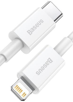 Кабель baseus type-c to ip superior series fast charging data cable 2m 20w, white (catlys-c02) 4945647 2