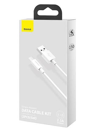 Кабель baseus micro usb simple wisdom data cable kit |1.5m, 2.1a| (2pcs-set) (tzcamzj-02) 4945588 10