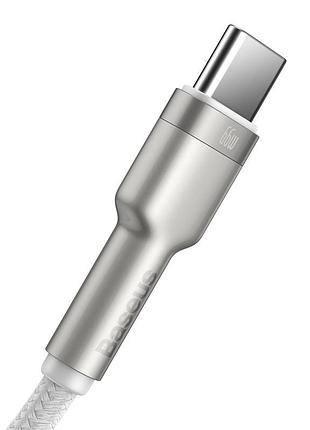 Кабель baseus cafule metal 66 w type-c 1 м білий 4