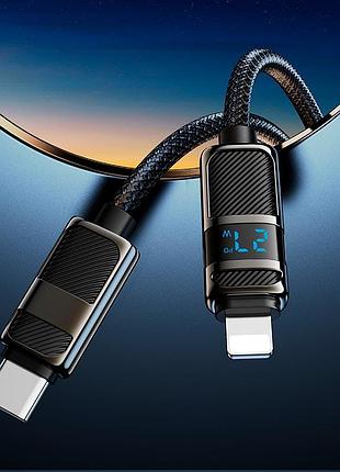 Кабель hoco type-c to lightning line charging data cable with display u137 |1.2m, 27w| 4976136 4