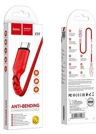 Кабель hoco type-c victory charging data cable x59 |1m, 3a| 4997249 2
