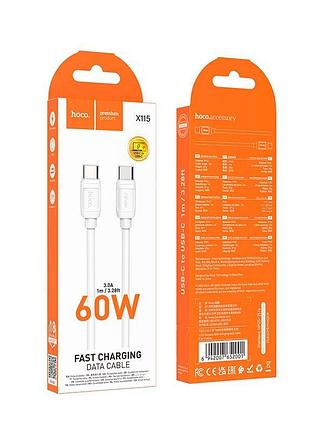 Кабель hoco type-c to type-c surpass charging data cable x115 |1m, 60w/3a| 5125816 2