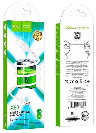 Кабель hoco lightning victory charging data cable x83 |1m, 2.4a| 4757403 2