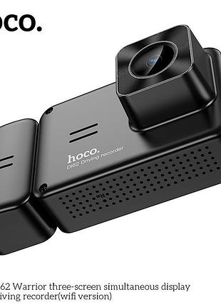 Відеорегістратор hoco di62 warrior three-screen simultaneous display driving recorder(wifi version) |720p front/480p rear/480p 5