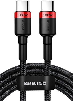 Кабель baseus cafule to red/black type-c to type-c 2 м 100 w чорний