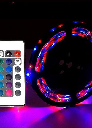 Комплект светодиодная лента многоцветная 3528 rgb комплект 5м с пультом