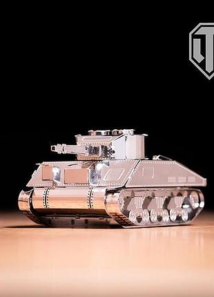 Коллекционная модель-конструктор metal time world of tanks танк m4 sherman (mt070)