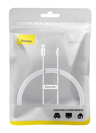 Кабель baseus superior series fast charging data cable usb to type-c 1m moon 100 w білий 2