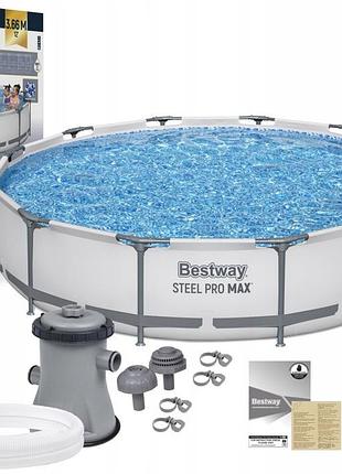 Каркасный бассейн bestway 56416 (366 x 76см) + фильтр насос 5237531
