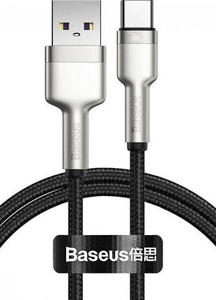 Кабель baseus cafule metal usb to type-c 66 w 1 м чорний