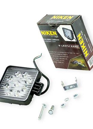 Фара додаткова led 105х105х40 (двш) 27w ближній niken 9 led megalight