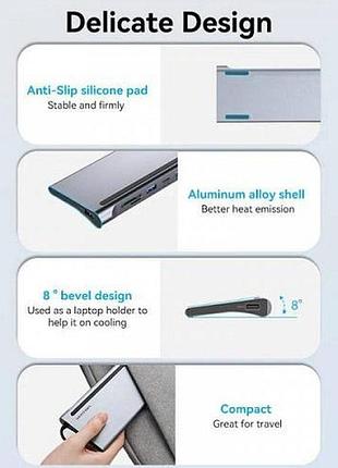 Usb-хаб vention multi-function 0.25 м type-c сріблястий 3