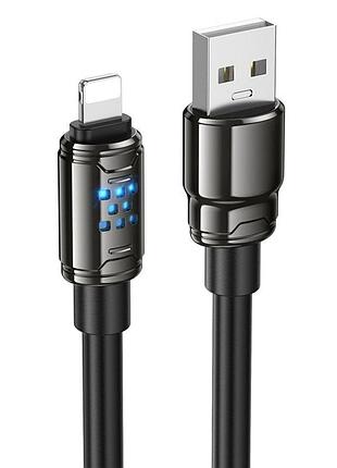 Кабель hoco u143 usb-a to lightning 1.2 м чорний