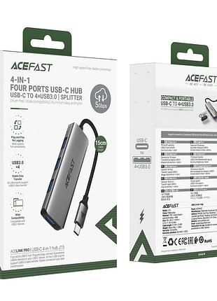 Usb-хаб acefast j15 type-c 4 в 1 сірий 2