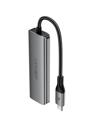 Usb-хаб acefast j15 type-c 4 в 1 сірий 3