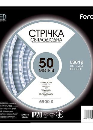 Світлодіодна стрічка feron ls612 12в 9.6вт/м 50м білий