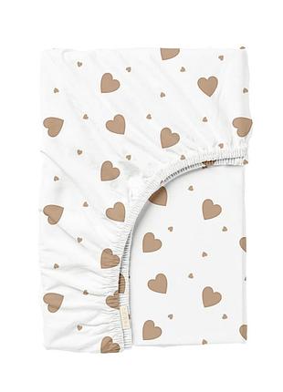 Простирадло на резинці для коляски та люльки 40x80 beige hearts 5133417