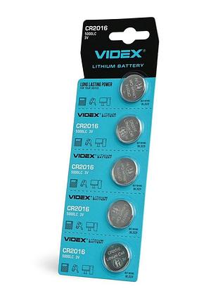 Батарейка літієва videx cr2016 5шт blister card